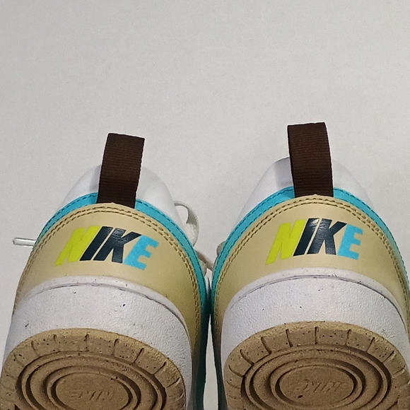 Nike Kids White and Beige Sneakers with Blue Swoosh - Picture 5 of 6